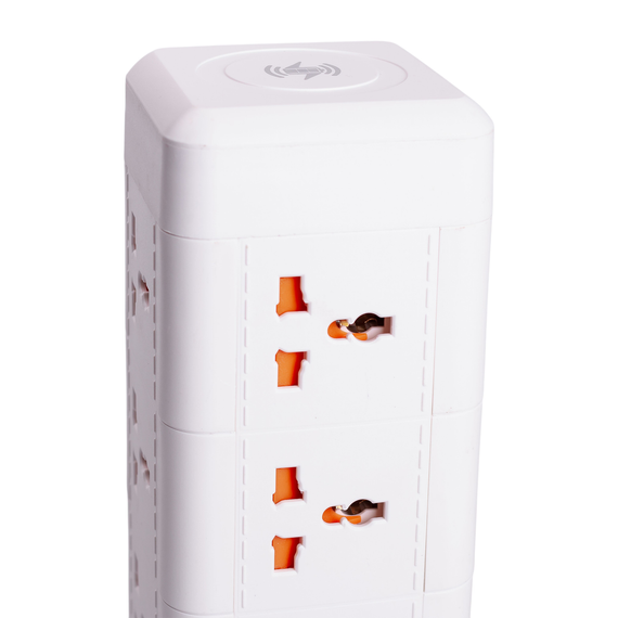 Мережевий фільтр подовжувач 4.8 м з лампою на 12 універсальних розеток з 2 USB 1 Type-C бездротова зарядка HP-5-11MF | Зображення 6