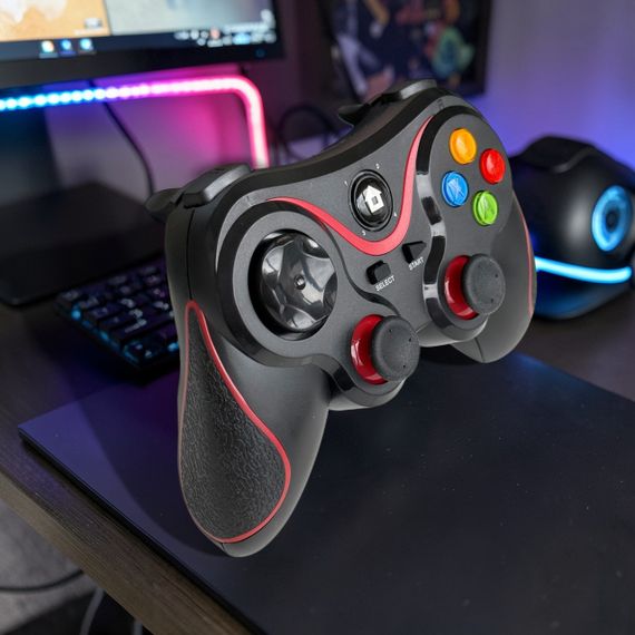 Геймпад универсальный V8 Bluetooth контроллер для PS3, PS4, Android, iOS, Windows/Steam - Black/Red | Зображення 7