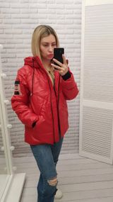 Утеплена куртка, арт.417, червоний
