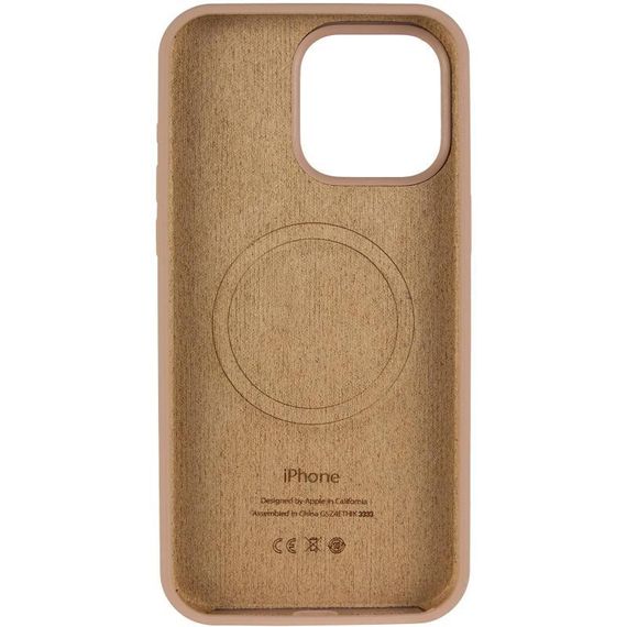 Чохол Silicone Case (AA) Logo with MagSafe для Apple iPhone 14 Pro Max (6.7") Бежевий / Desert Gold | Зображення 2