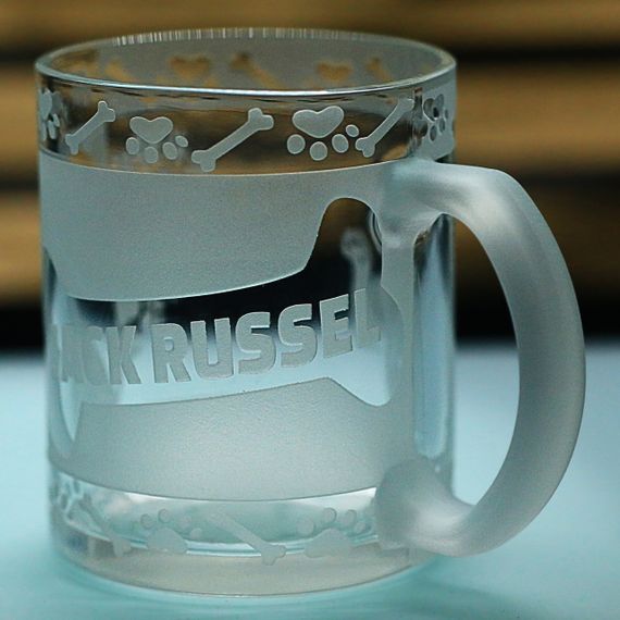 Скляна чашка кружка 320 мл  з гравіюванням Джек-рассел-терьер подарунок для власника собаки | Зображення 4