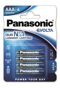 Батарейка Panasonic EVOLTA щелочная AAА блистер, 4 шт. (LR03EGE/4BP)
