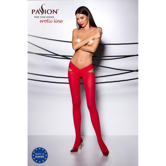 Эротические колготки TIOPEN 005 roso 3/4 (60 den) - Passion, с вырезом, оригинальный пояс | Зображення 1