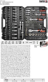 Набір інструменту 1/4", 3/8", 1/2" 173 штуки YT-38931