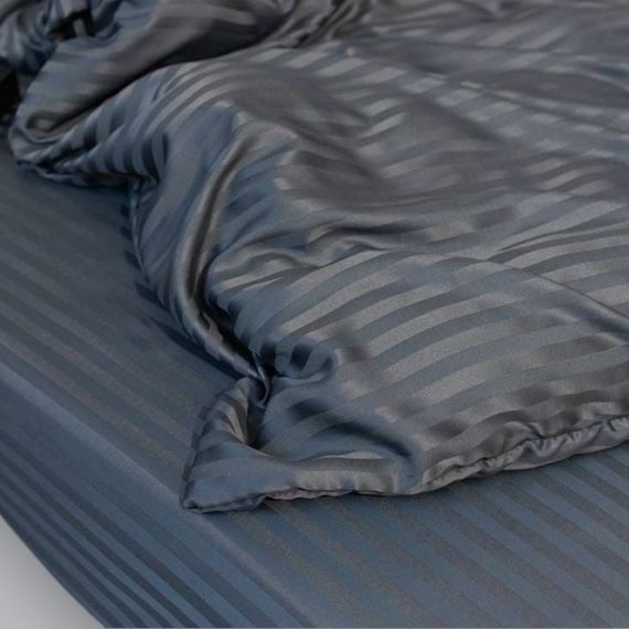 Комплект постельного белья двуспальный MakSon Elegant Graphite, страйп-сатин, 100% хлопок (013-1175210С) | Зображення 2