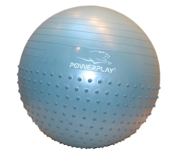 М'яч для фітнесу (фітбол) напівмасажний PowerPlay 4003 Ø65 cm Gymball Зелений + помпа (PP_4003_65_Green) | Зображення 1