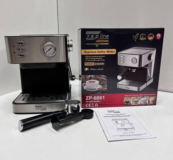 Кавоварка Еспресо Zepline ZP-6861 2500Вт з функцією спінювання молока | Зображення 1