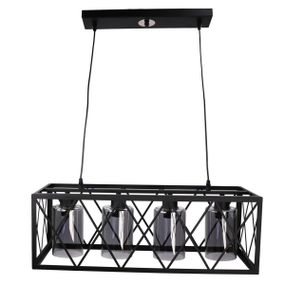 Люстра підвісна LOFT на 4 лампочки 25041 Чорний 40-100х25х63 см.