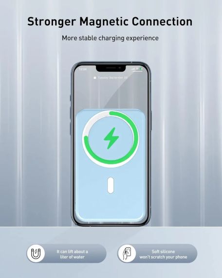 Магнитный павербанк 10000mAh MagSafe / Power Bank Type-C / Повербанк магнитный беспроводной 22,5W | Зображення 3