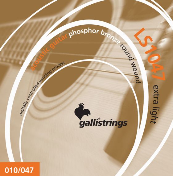 Струни для акустичної гітари Gallistrings LS1047 (.010-.047), EXTRA LIGHT, Phosphor Bronze