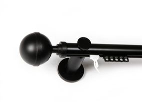 25 мм Карниз імпрессіон металевий однорядний Чорний матовий Калісто 160 див.