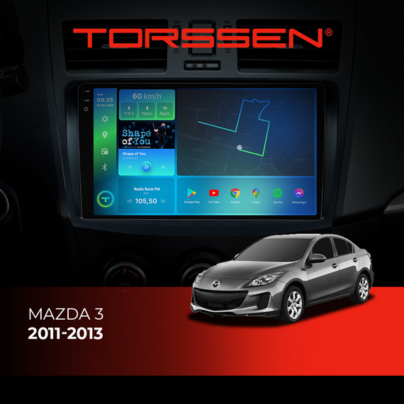 Штатна магнітола Torssen 2K Mazda 3 11-13 F96128 4G Carplay DSP