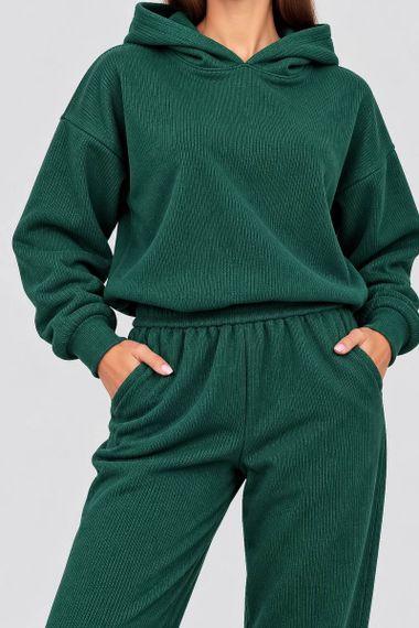 Костюм трикотажний жіночий, колір зелений, 244R9137 | Зображення 3