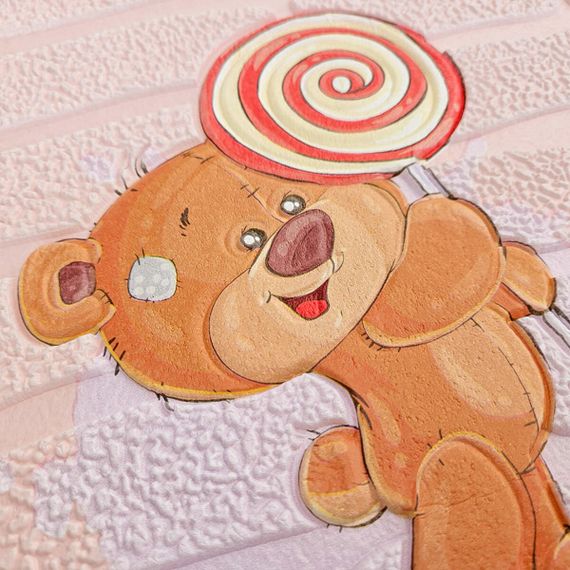 Панель стінова 3D 700*700*4mm ведмедики на рожевому фоні (D) SW-00001974 | Зображення 5