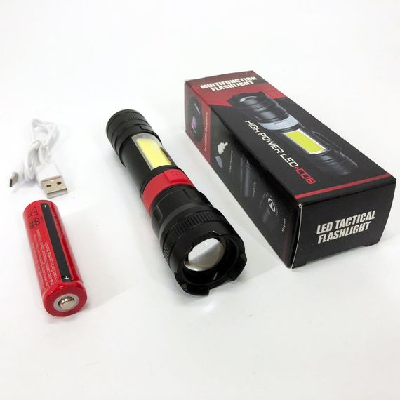 Ліхтар ручний акумуляторний PL-826-P70-COB(white+red), Портативний точковий ліхтар, Похідний ліхтарик | Зображення 5