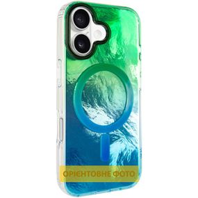 Чехол TPU Shiny Mountain (MagFit) для Apple iPhone 17 (6.3") Green / Blue