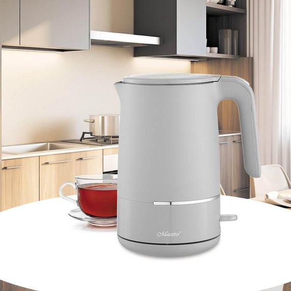 Електрочайник Maestro MR-037-GREY, 1.7 л, 1800 Вт, з подвійними стінками | Зображення 1