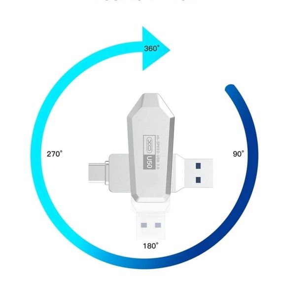 Флеш-пам'ять XO U50 USB Type-C 3.0 128Gb стальной (MAW-44129_685) | Зображення 4