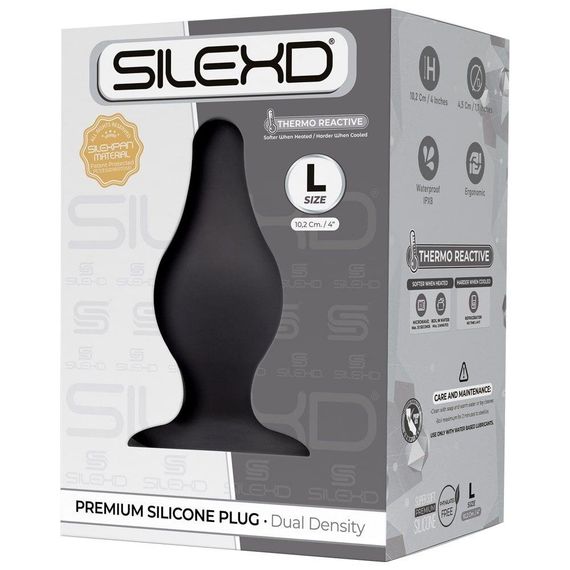 Анальная пробка SilexD (Model 2 size L) двухслойная, силикон+Silexpan, диаметр 4,5см | Зображення 1