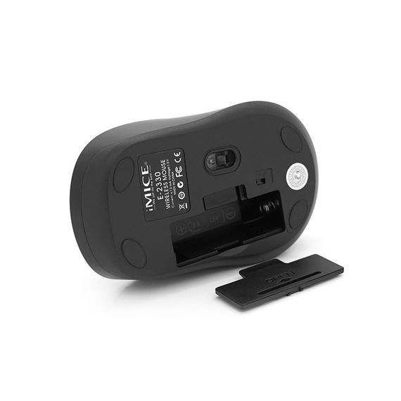 Миша бездротова iMICE E-2330, 4 кнопки, 800/1200/1600 DPI, 2.4Ghz 10м, Win7/8/10 Mac OS, 2*AAA, Black, COLOR BOX, Q50 | Зображення 3