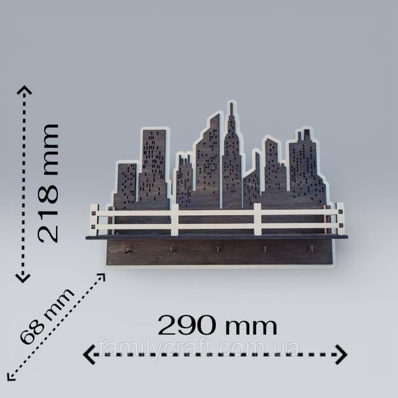 Настенная ключница из дерева Деревянный органайзер для ключей Держатель для хранения Персонализация | Зображення 7
