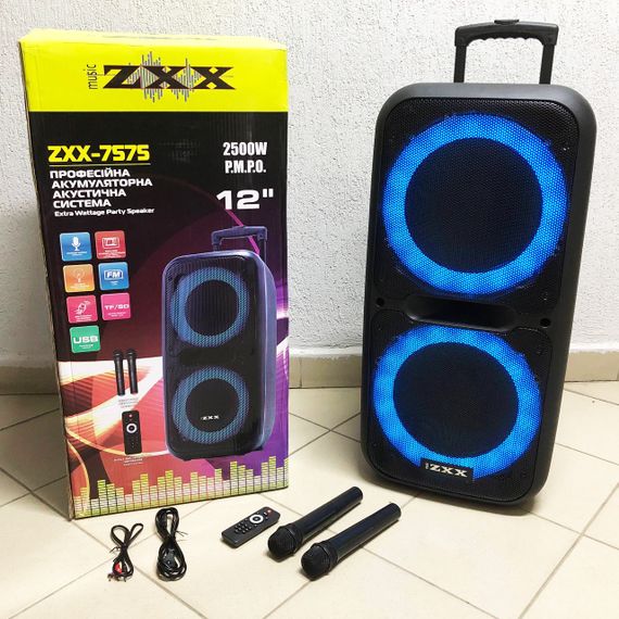 Автономная колонка с двумя микрофонами ZXX-7575, Колонка музыкальная с подсветкой bluetooth VD-22 | Зображення 5