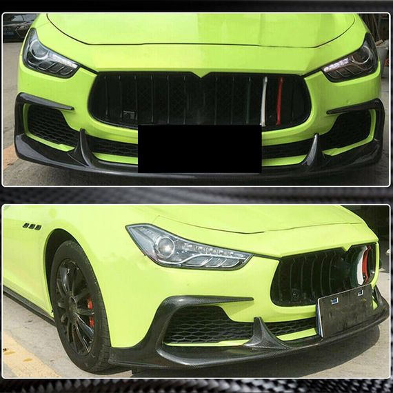 Накладка на передній бампер Lip V1 (для Base/S/S Q4 2013-2017, Карбон) для Maserati Ghibli рр | Зображення 3