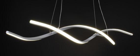 Люстра світлодіодна підвісна LED світильник для квартири на стелю лед 27453 Білий 25-100х14х120 см. | Зображення 4