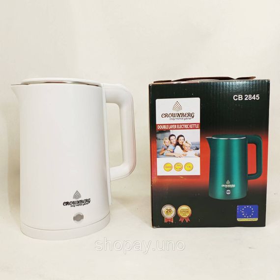 Електрочайник Crownberg CB-2845 дисковий 1.8л 1800Вт White | Зображення 7