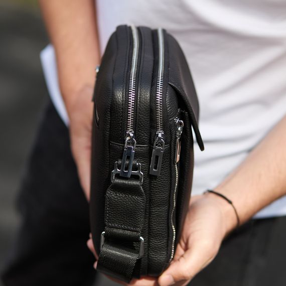 Чоловіча шкіряна сумка-барсетка через плече чорна Bexhill BX-36256 | Зображення 4