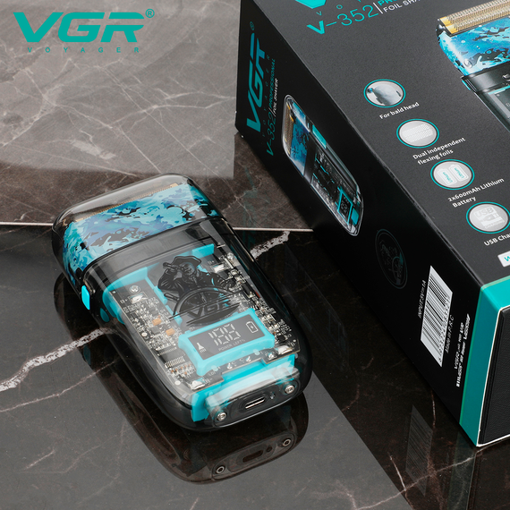 Электробритва VGR V-352 шейвер, двойное лезвие, IPX5, LED дисплей | Зображення 4