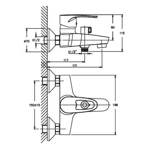 Змішувач для ванни Haiba XIDE 009 (HB0402) | Зображення 1