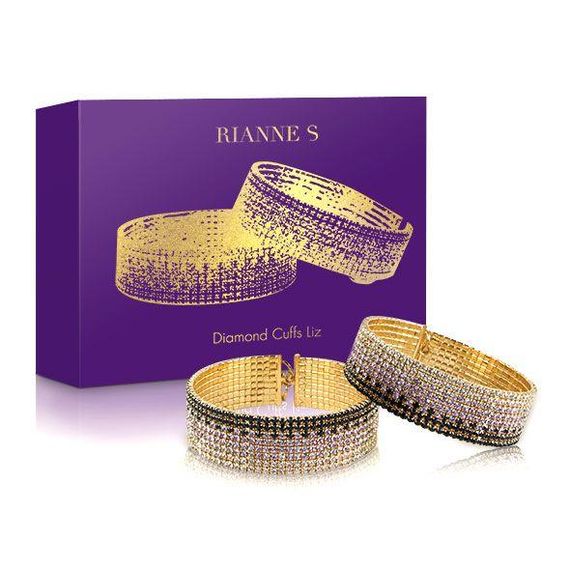 Лакшері наручники-браслети з кристалами Rianne S: Diamond Cuffs, подарункове паковання Sex Aura