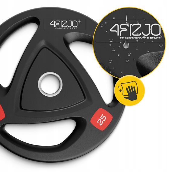 Диск олімпійський 4FIZJO 1 x 25 кг 51 мм металевий, прогумований Black (P-5905973401302) | Зображення 5