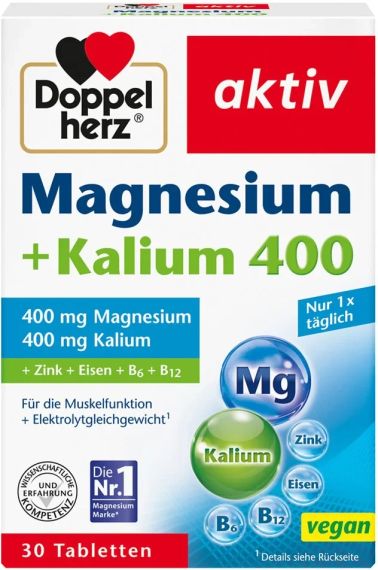 Комплекс Доппельгерц Магній + Калій Doppelherz Magnesium + Kalium для зміцнення серцево-судинної системи