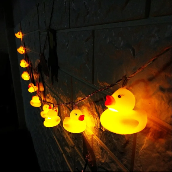 Гирлянда светодиодная для детской комнаты DUCK 1.5 м Гирлянда из 10 пластиковых мини-уточек | Зображення 1