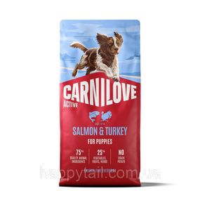 Беззерновий сухий корм Carnilove Puppy для цуценят усіх порід лосось та індичка 12 кг (арт. 173699)