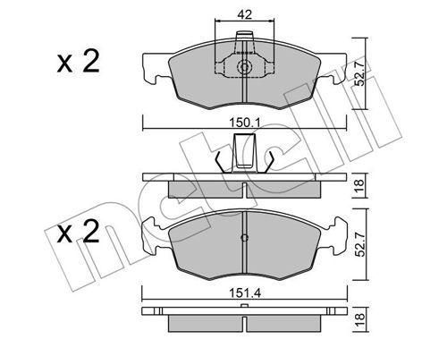 Колодки гальмівні передні Fiat Doblo 01- 22-0274-2 | Зображення 1