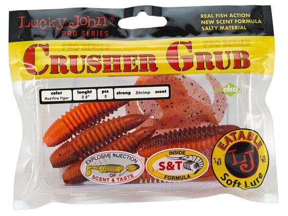 Твистеры съедобные искусственные LJ Лаки Джон Pro Series CRUSHER GRUB 3,9in (09.90)/T48 5шт. | Зображення 1