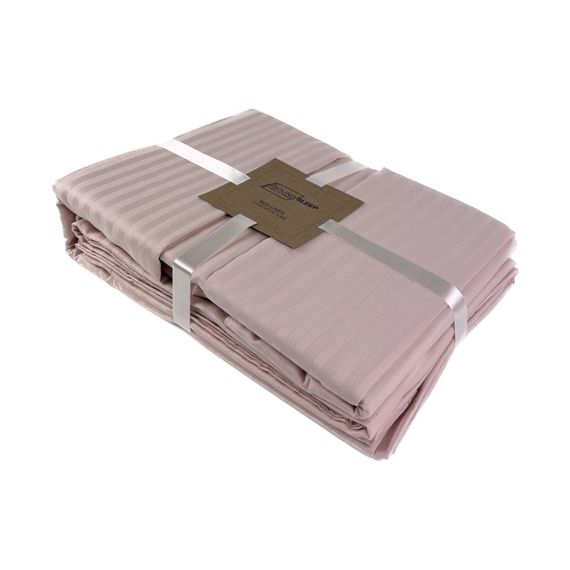 Комплект постільної білизни SoundSleep Stripe Pudra сатин-страйп євро 200х220 см пудровий (2251736513014) | Зображення 5