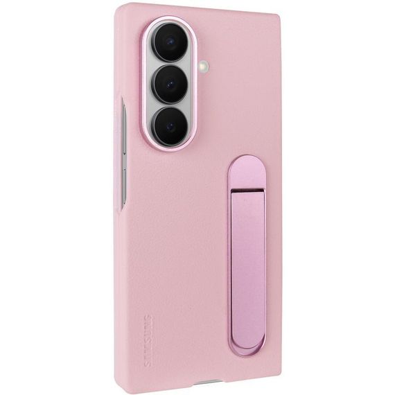 Шкіряний чохол Leather Case (AAA) with stand для Samsung Galaxy Z Fold7 Black Pink