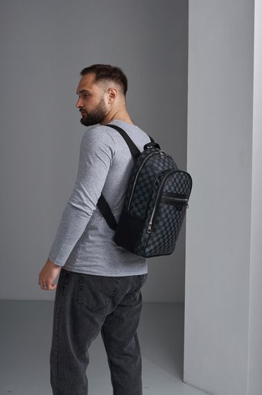 Рюкзак Louis Vuitton чорна з сірим клітка | Зображення 2