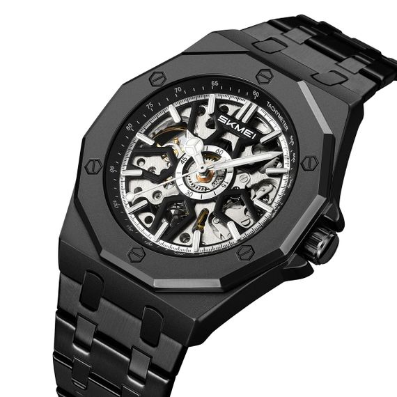 Класичний чоловічий годинник Skmei M036PBK Black Steel | Зображення 1