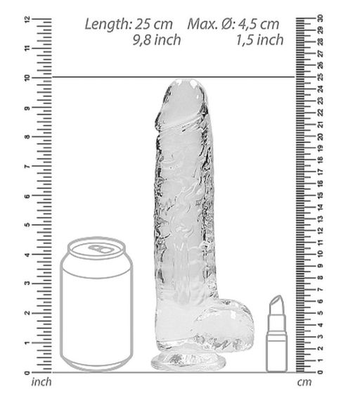 Фалоімітатор - Realrock Dildo 9" Transparent Sex Aura | Зображення 4
