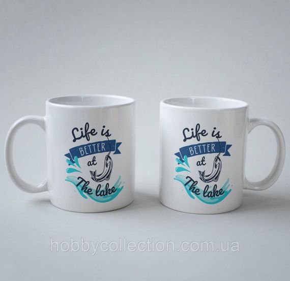 Кружка з принтом "Life is better at The lake" 330 мл Біла