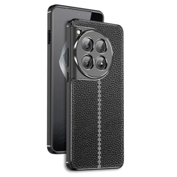 Противоударний чохол AutoFocus Leather OnePlus 12 чорний | Зображення 1