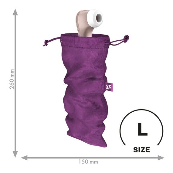 Мешочек для секс-игрушек Satisfyer Treasure Bag L, фиолетовый, на шнурке
