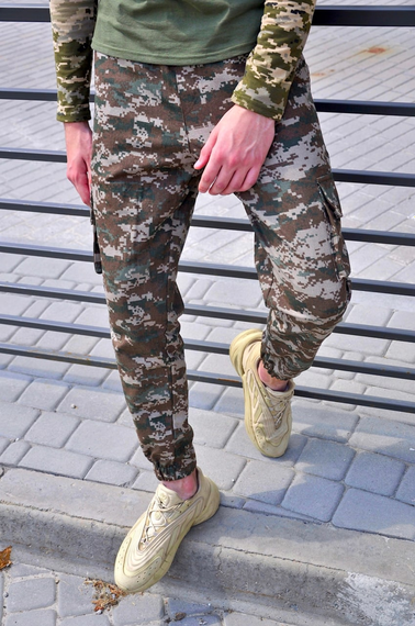 Штани карго піксель зелений S XL