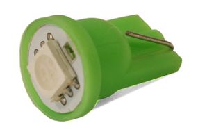 Светодиодная лампа AllLight T10  1 диод 5050 W2,1x9,5d 12V 0,45w GREEN