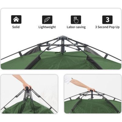 Палатка Naturehike чотиримісний автоматичний NH21ZP008 темно-зелений (6976023920660) | Зображення 4